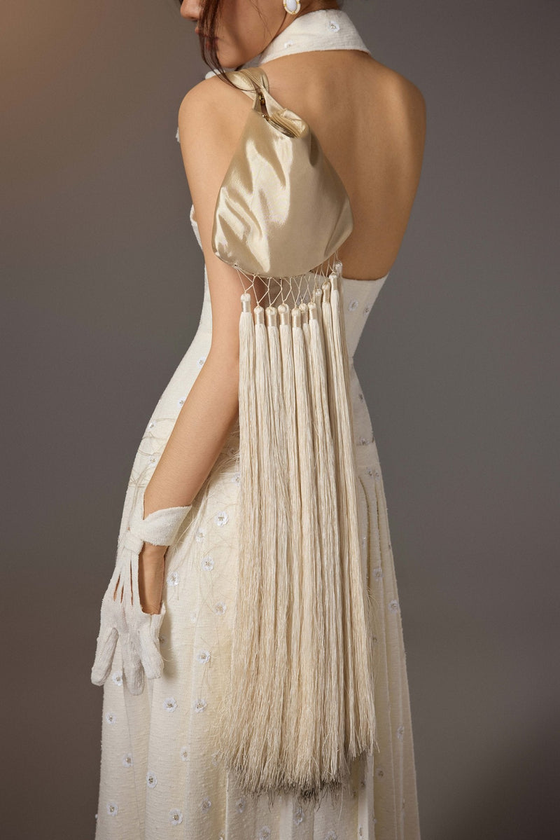White Kodemari Bow Dress