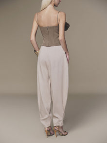 Brown Petal Bustier Top