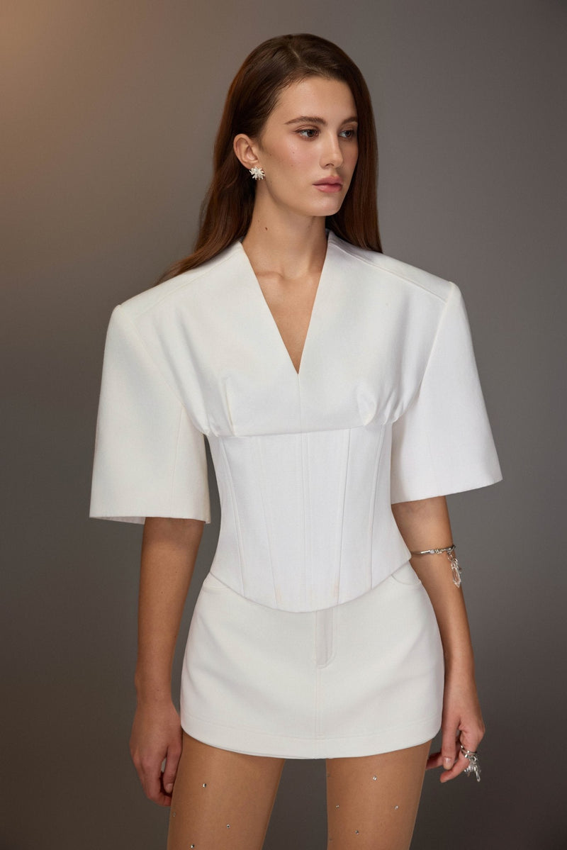 White Minimal Skort