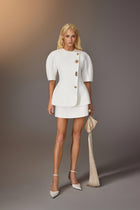 White Minimal Mini Skirt
