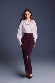 Keira Tong Buttons Sculpted Skirt