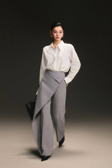 Grey Crossfold Trouser