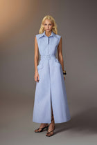 Blue Shirt Pocket Dress
