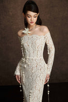 White Embroidered Vine Dress