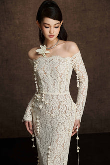 White Embroidered Vine Dress