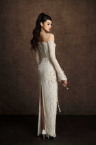 White Embroidered Vine Dress