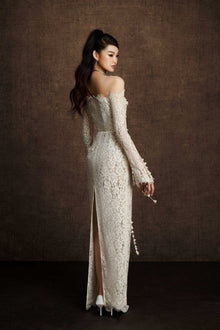 White Embroidered Vine Dress