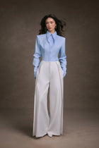 Stripe Cupped Collar Shirt