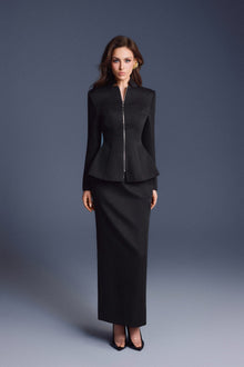 Keira Tong Black Zipper Corset Pencil Skirt