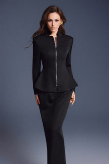 Keira Tong Black Zipper Corset Pencil Skirt