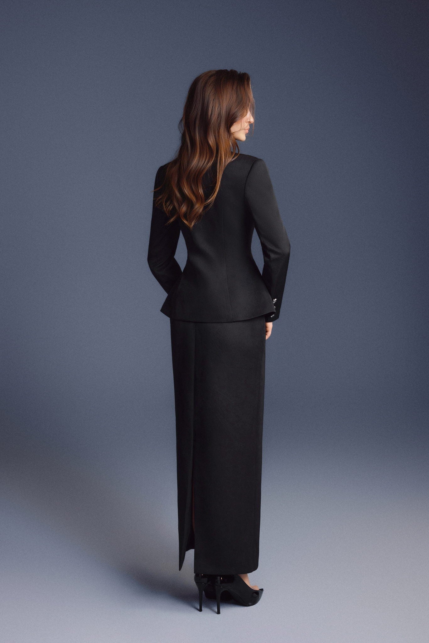 Keira Tong Black Zipper Peplum Top