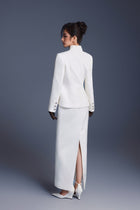 Keira Tong White Zipper Peplum Top