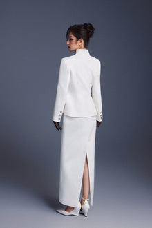 Keira Tong White Zipper Peplum Top