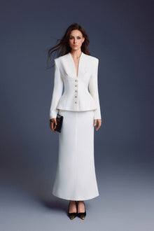 Keira Tong White Folded Buttons Top