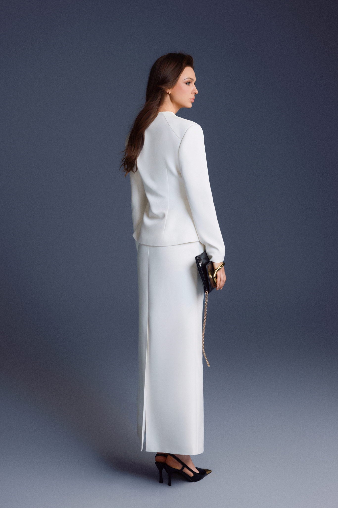 Keira Tong White Folded Buttons Top