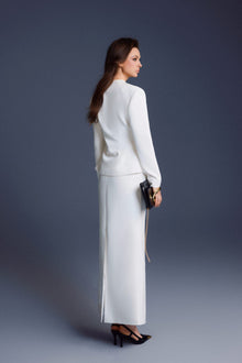 Keira Tong White Folded Buttons Top