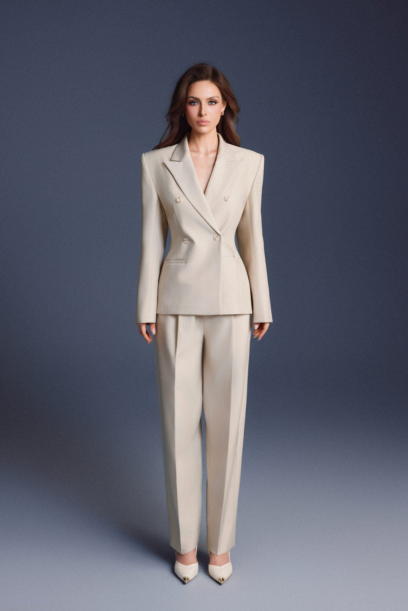Keira Tong Double-breasted Flap Blazer