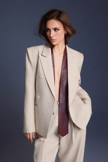 Keira Tong Double-breasted Flap Blazer
