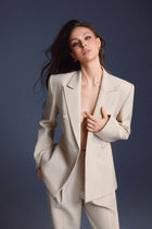 Keira Tong Double-breasted Flap Blazer