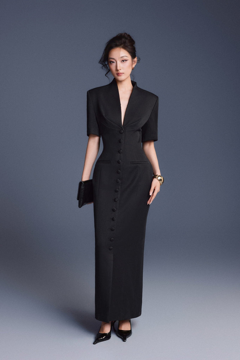 Keira Tong Zipper Peplum Dress