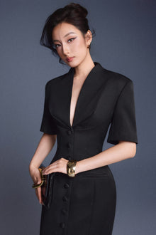 Keira Tong Zipper Peplum Dress