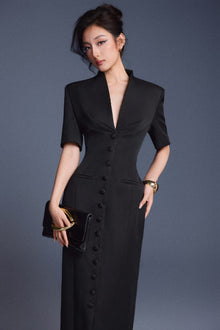 Keira Tong Zipper Peplum Dress