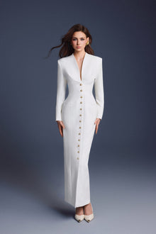 Keira Tong Folded Buttons Dress