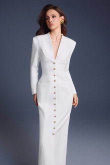 Keira Tong Folded Buttons Dress
