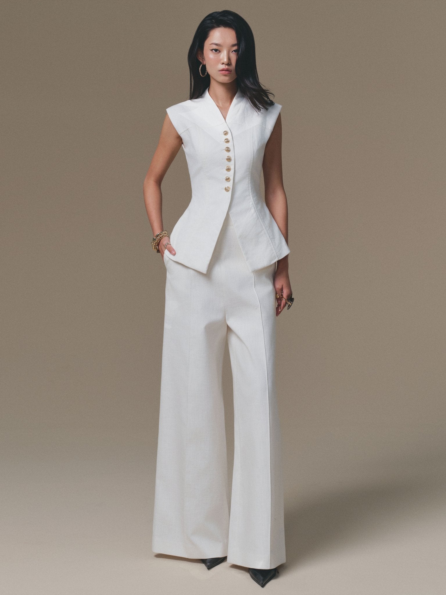 White Wide Leg Pant
