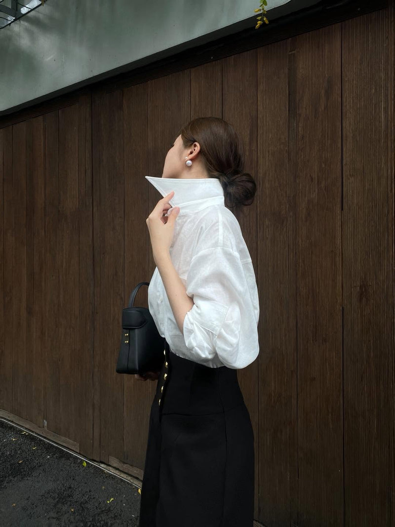 Keira Tong High-waisted Button Pants