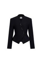 Black Pointed Wrap Blazer