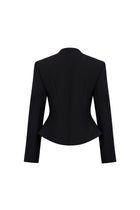 Black Pointed Wrap Blazer