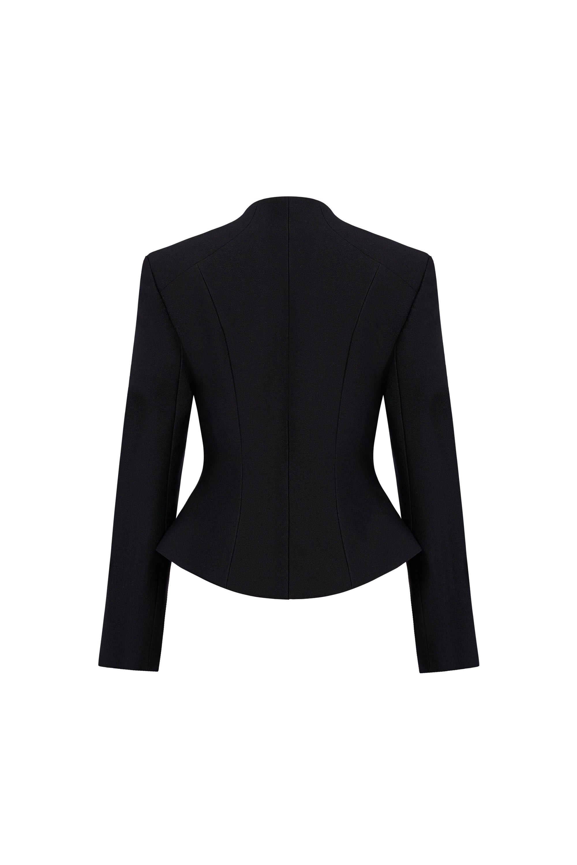 Black Pointed Wrap Blazer