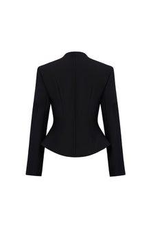 Black Pointed Wrap Blazer