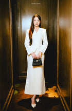 White Pointed Wrap Blazer