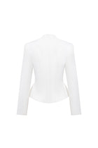 White Pointed Wrap Blazer