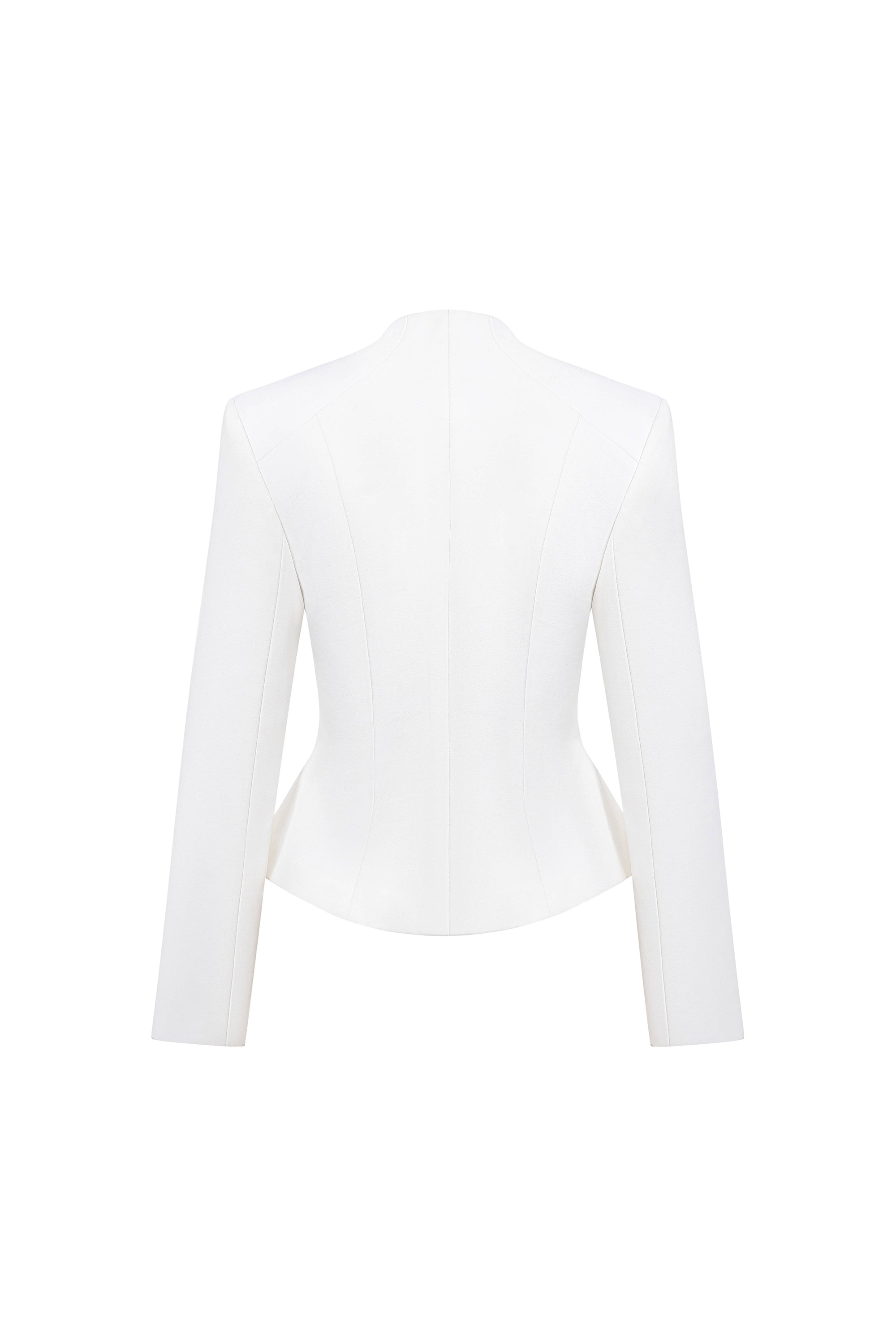 White Pointed Wrap Blazer