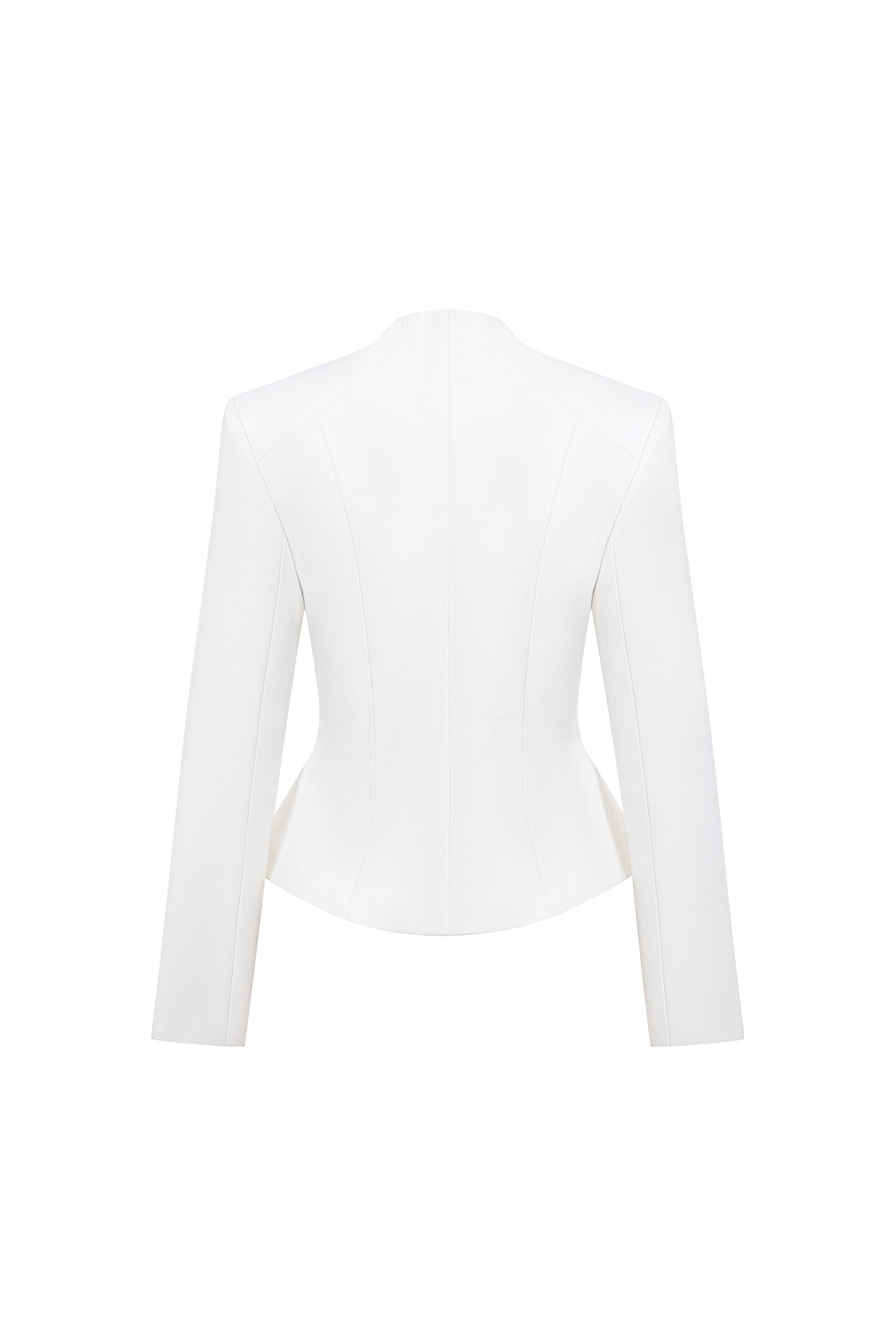 White Pointed Wrap Blazer