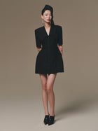 Black Flipped-Bust Mini Dress