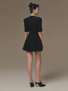 Black Flipped-Bust Mini Dress
