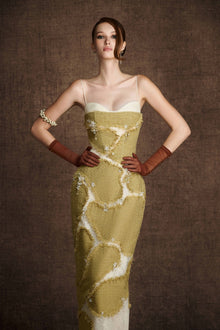 Green Rifted Pencil Dress