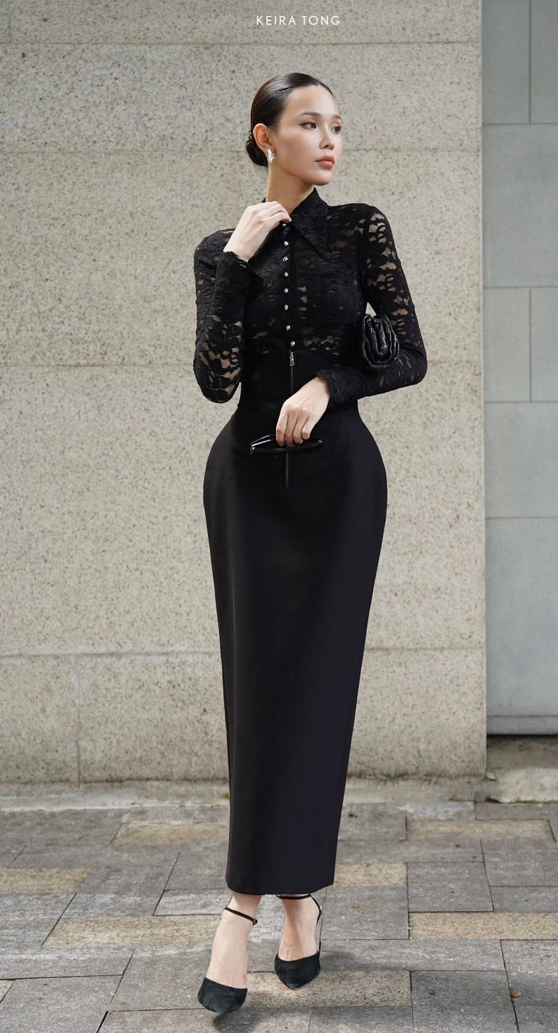 Keira Tong Black Gianna Skirt