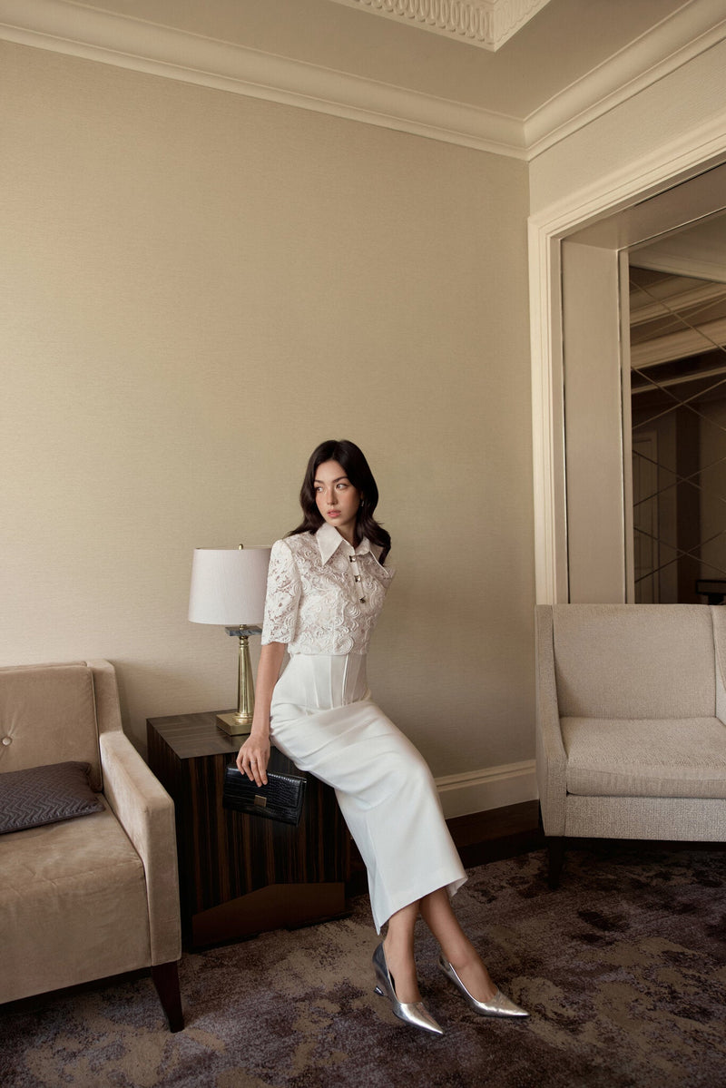 Keira Tong White Gianna Skirt