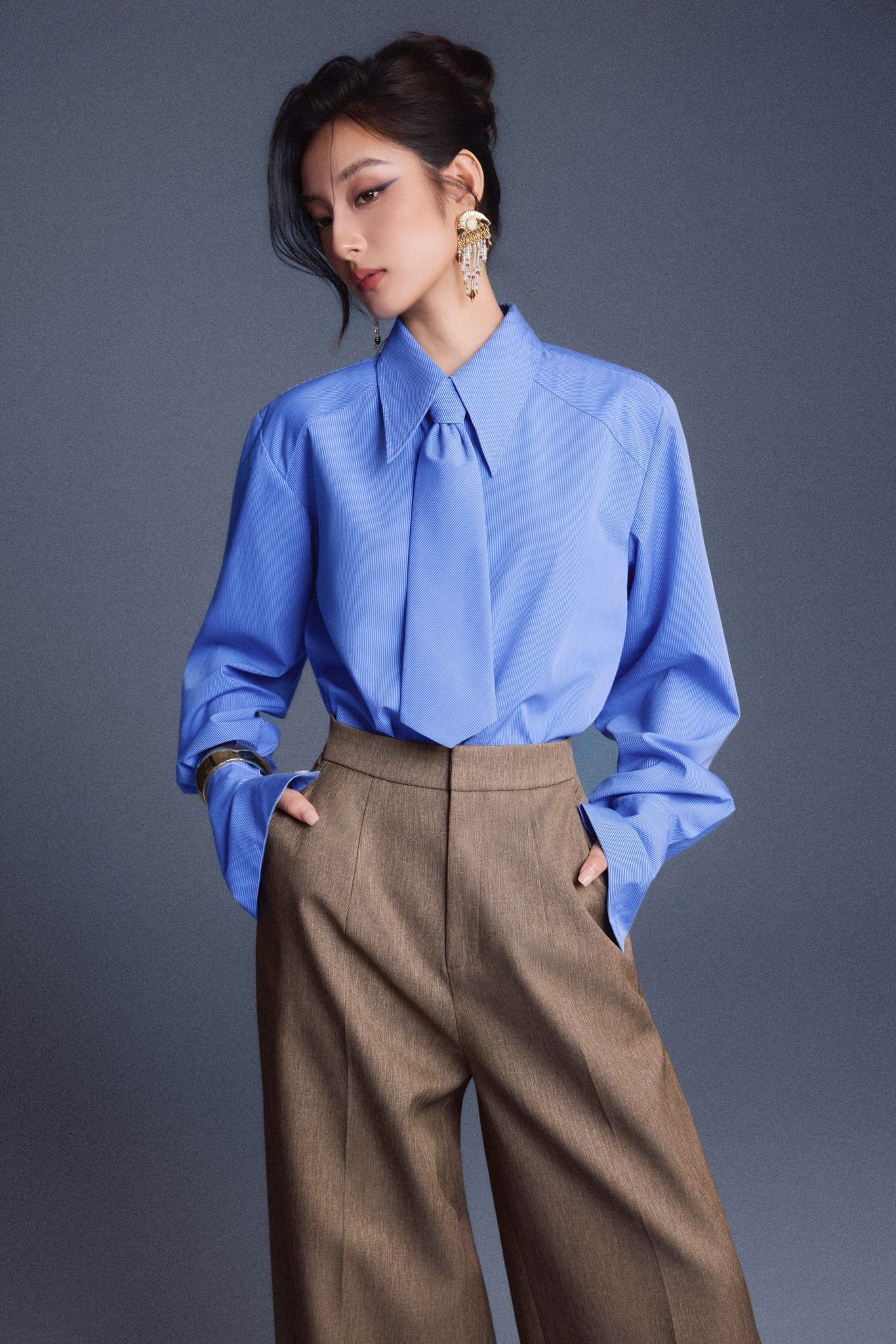Keira Tong Minimal Wide-leg Pants