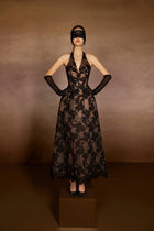 Black Halter Lace Dress