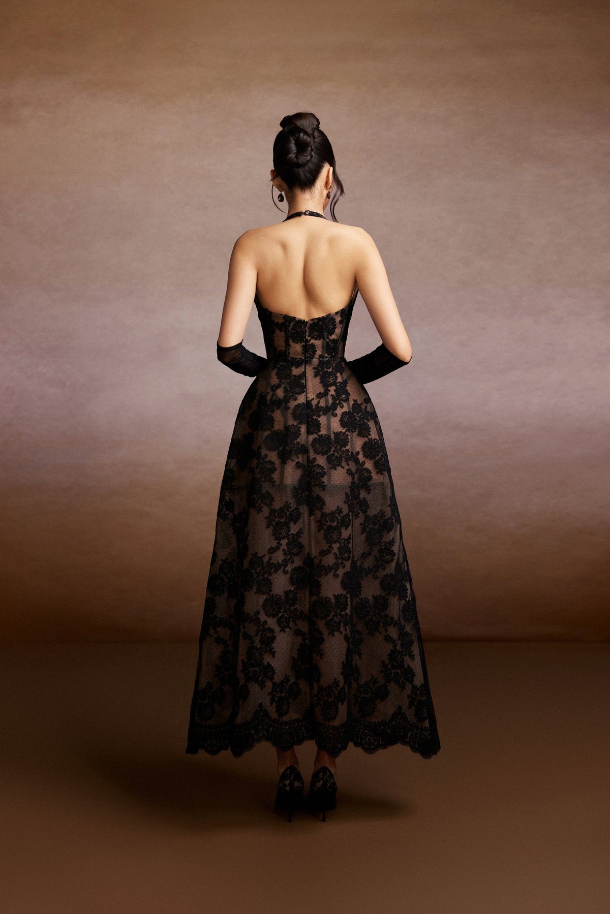 Black Halter Lace Dress