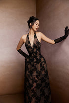 Black Halter Lace Dress