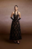 Black Halter Lace Dress