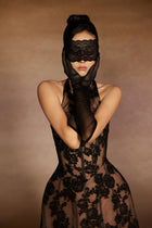 Black Halter Lace Dress