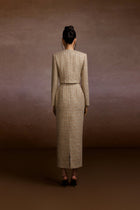 Champagne Tweed Blazer and Corset Skirt Set